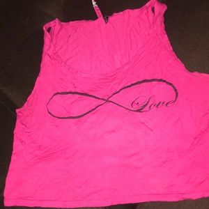pink cropped tank top